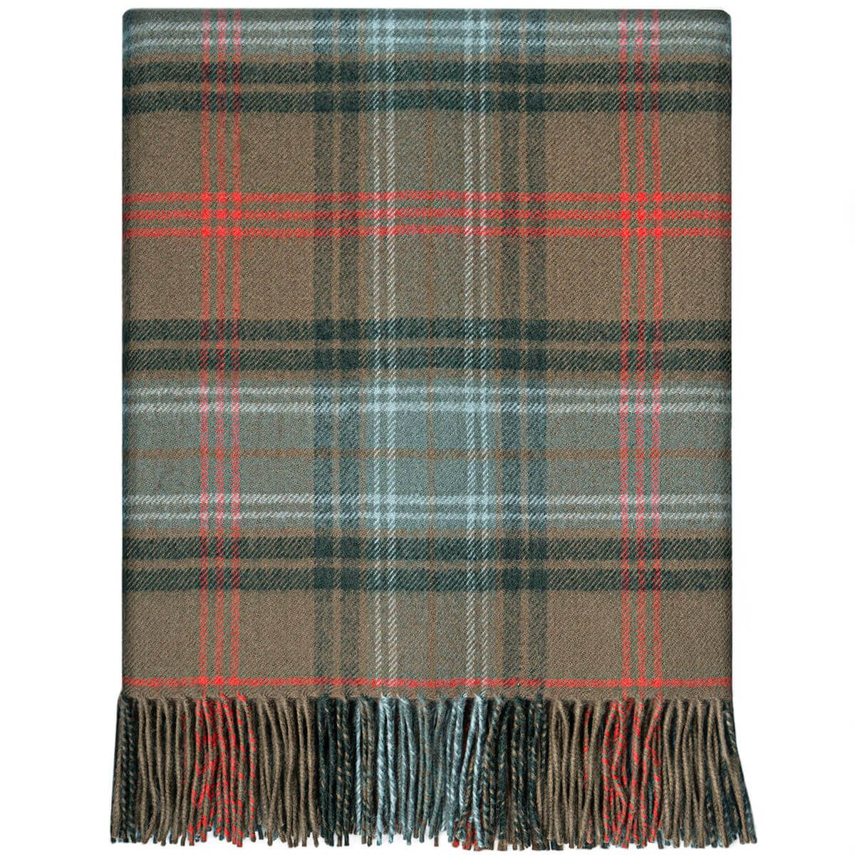 Lochcarron Hunting Weathered Tartan Lambswool Blanket - Click Image to Close